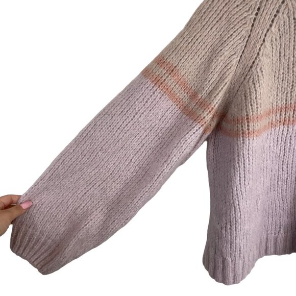 Xirena Lurex Knit Alpaca Wool Blend Mock Neck Pullover Sweater North Star Size M - Picture 4 of 8